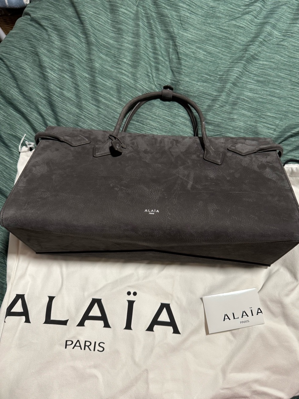 Alaïa Grey Suede Tote Bag